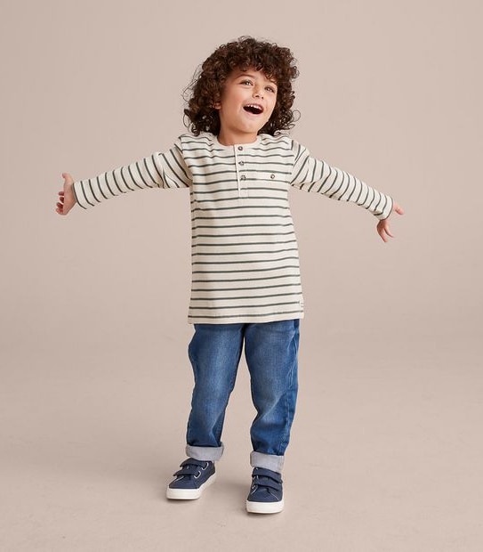 Waffle Long Sleeve Henley Top