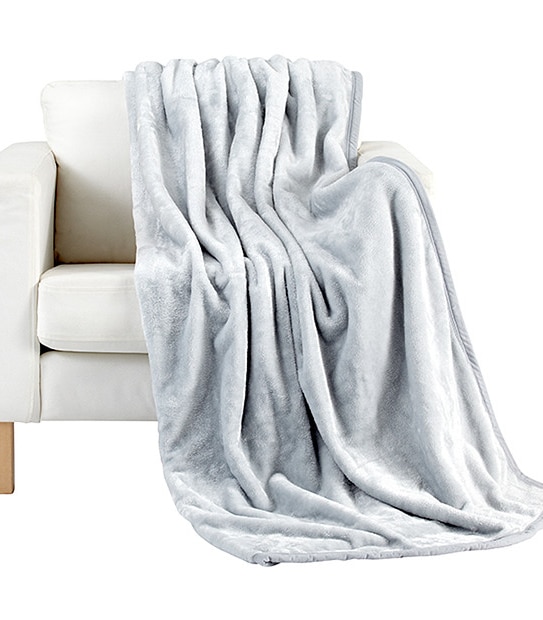 Super Soft Faux Mink Blanket - Glacier Grey