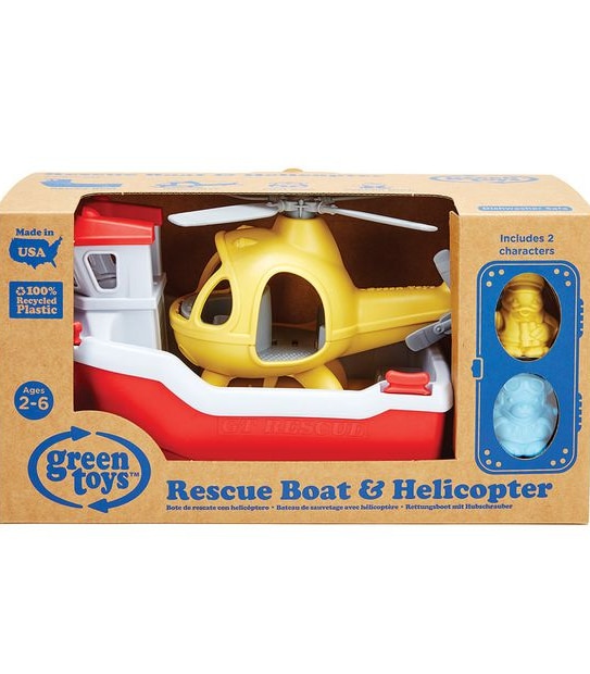 Green Toys Rescue Boat & Helicopter