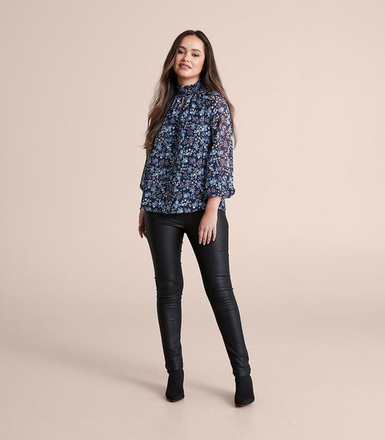 Dannii Minogue Petites Shirred Neck Blouse