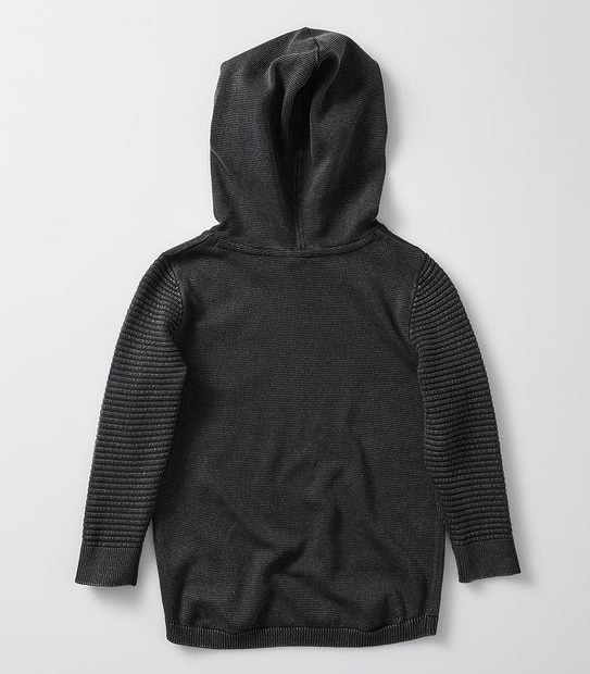Acid Wash Hooded Knit Pullover.
