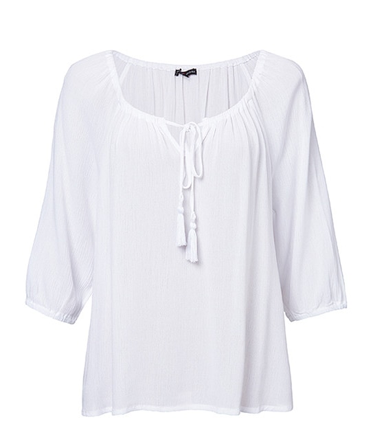 Dannii Minogue Petites Peasant Top - White