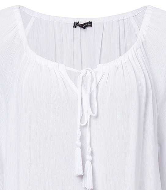 Dannii Minogue Petites Peasant Top - White