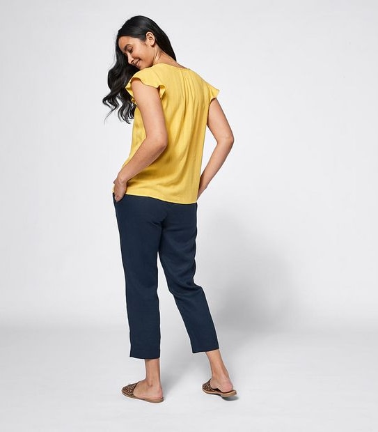 Rosie Dobby Stripe Blouse - Yellow Gold