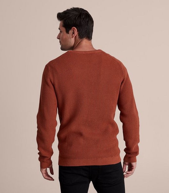 Waffle Knit Crew Neck Jumper