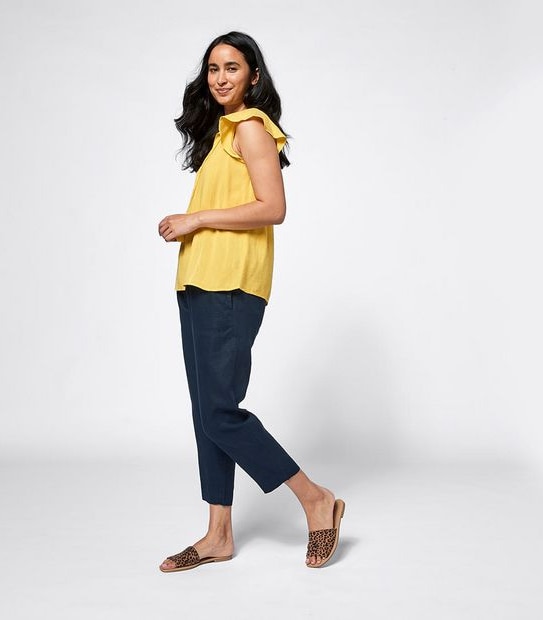 Rosie Dobby Stripe Blouse - Yellow Gold