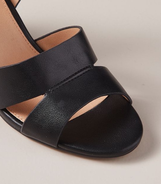 W CAROL BLACK CAGED HEEL SANDAL  SIZE 6-11