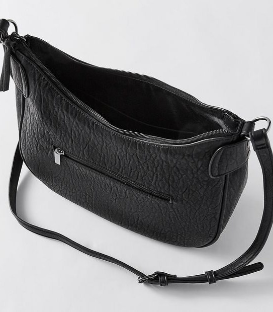 Large Crescent Crossbody Bag - Black