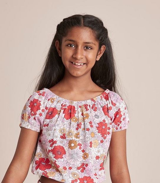 Linen Blend Floral Top