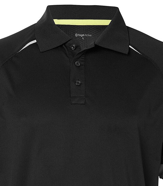 Men's Target Active Panelled Sports Polo - Black