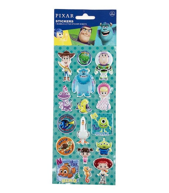 Disney Pixar 3 Pack Bubble Stickers 