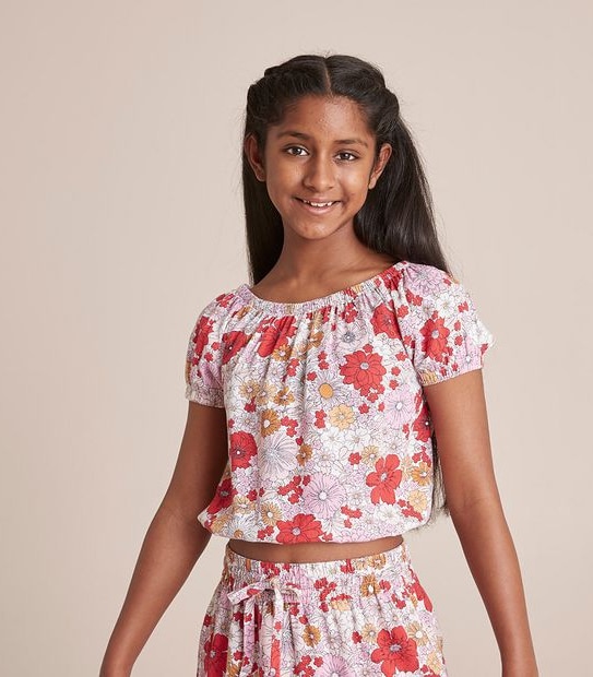 Linen Blend Floral Top