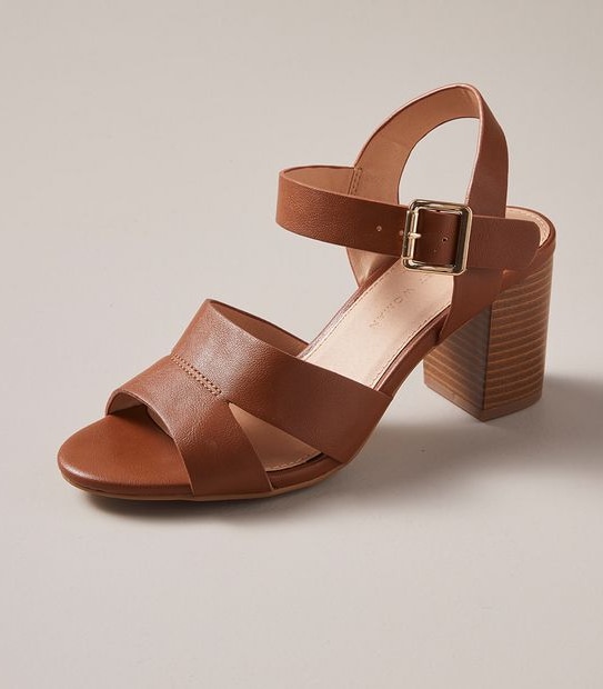 W CAROL TAN CAGED HEEL SANDAL  SIZE 6-11