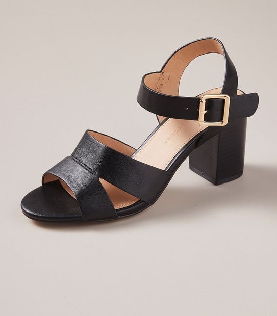 W CAROL BLACK CAGED HEEL SANDAL  SIZE 6-11