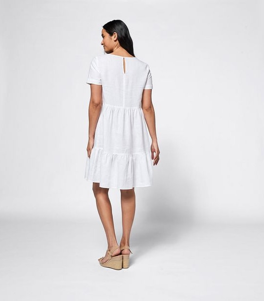 European Linen Tiered Dress