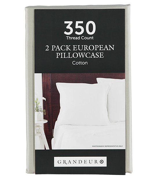Grandeur 2 Pack 350 Thread Count European Pillowcases