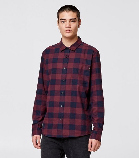 Commons Check Shirt - Burgundy & Navy