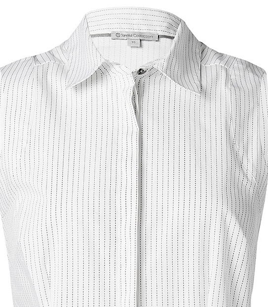Tailored Sleeveless Shirt - White Stripe 5 of 5