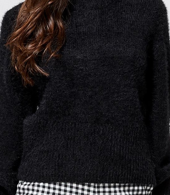 Lily Loves Poet Sleeve Knit Jumper - Black