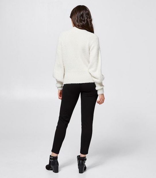 Lily Loves Poet Sleeve Knit Jumper - White