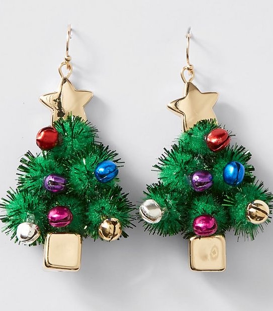 Christmas Tree Drop Statement Earrings