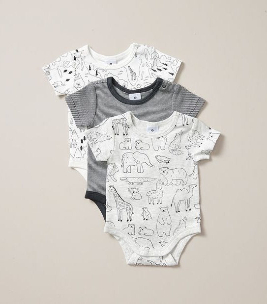 Baby Organic Cotton 3 Pack Bodysuits
