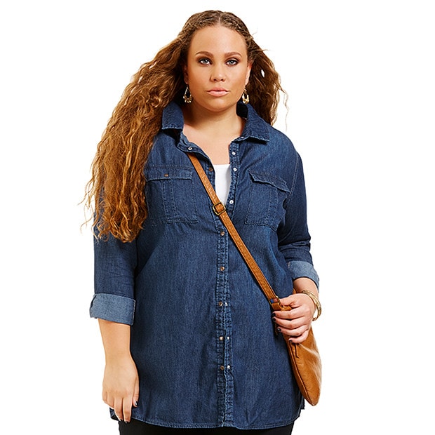New Look Denim Longline Shirt | Target 