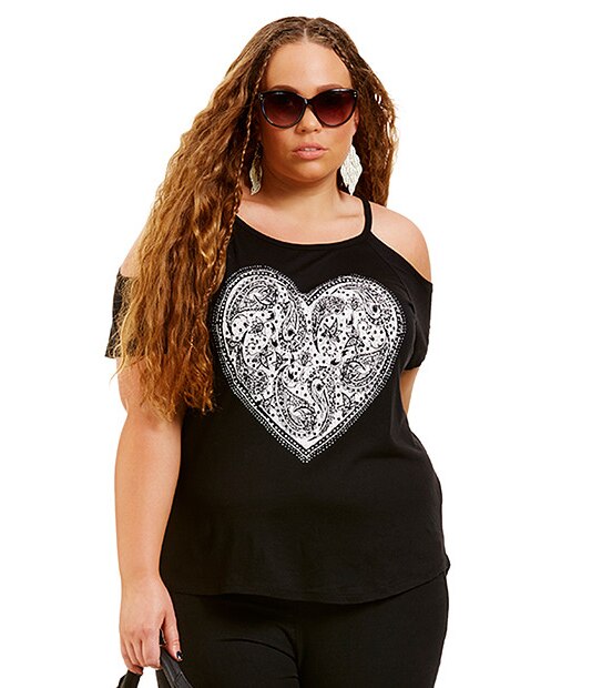 New Look Cold Shoulder Top - Black