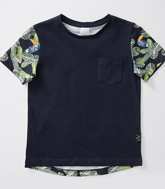 Spliced Toucan Print T-Shirt