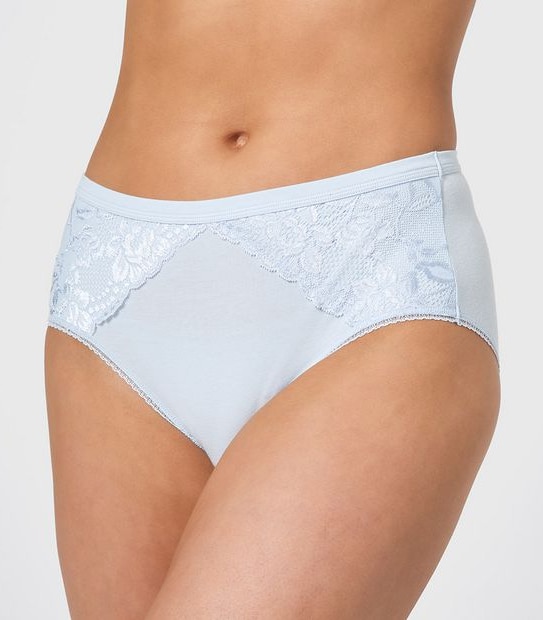 Cotton and Lace Midi Briefs 