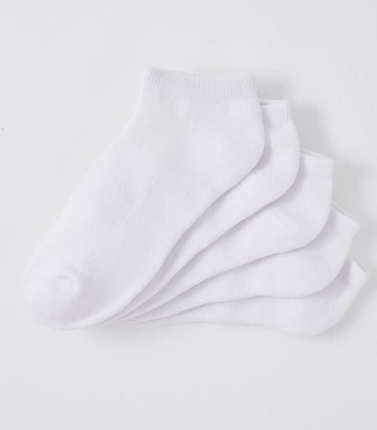 Active 5 Pack Low Cut Sports Socks - White
