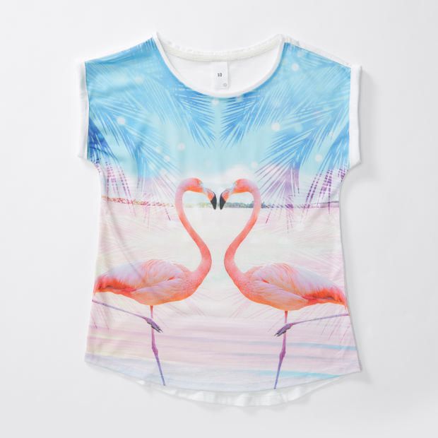 Photographic Flamingo Print T-Shirt Photographic Flamingo Print T-Shirt