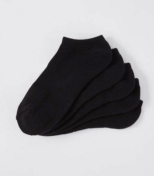Active 5 Pack No Show Sports Socks - Black