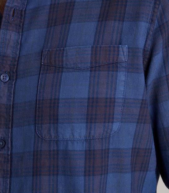 Long Sleeve Garment Dyed Check Shirt