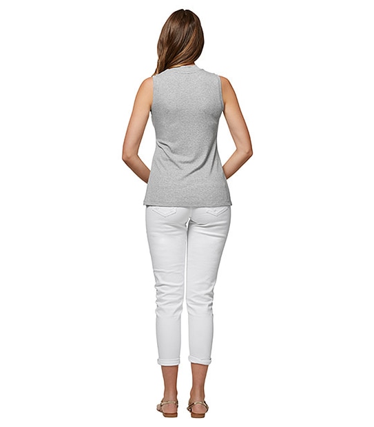 High Neck Rib Tank - Grey 2 of 5