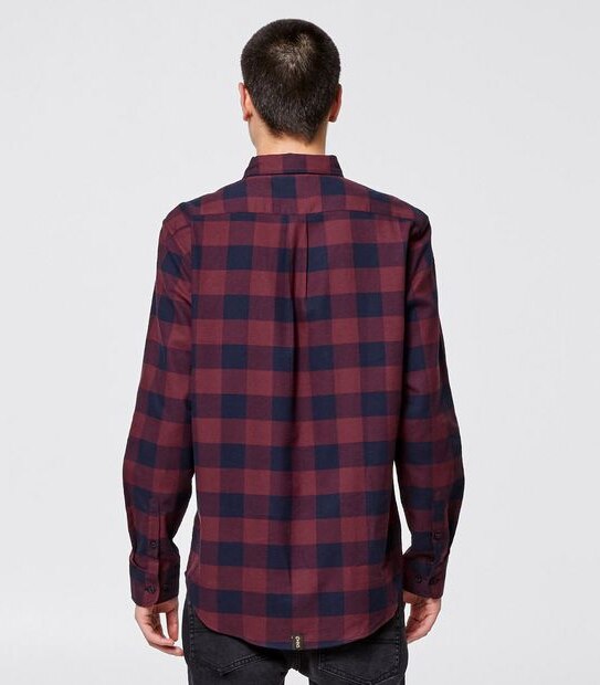 Commons Check Shirt - Burgundy & Navy