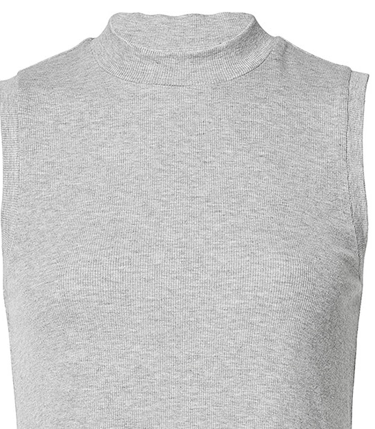 High Neck Rib Tank - Grey 5 of 5