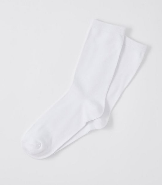 2 Pack Bamboo Crew Cut Socks - White