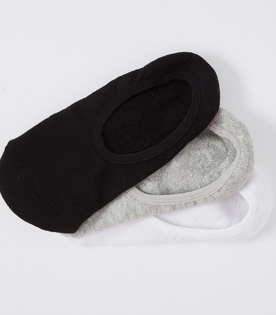 Active 3 Pack Cushioned Sneaker Socks - Black/Grey/White