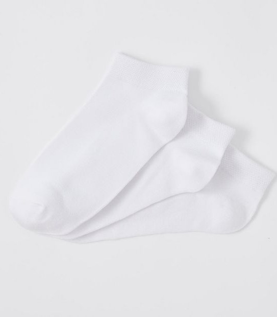 3 Pack Bamboo Low Cut Socks - White