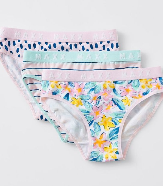 Maxx Older Girls 3 Pack Briefs - Pink