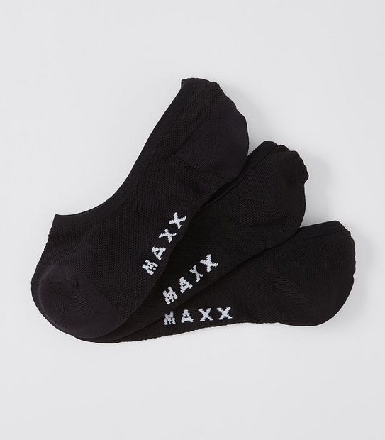 Active 3 Pack Mesh No Show Sneaker Socks - Black
