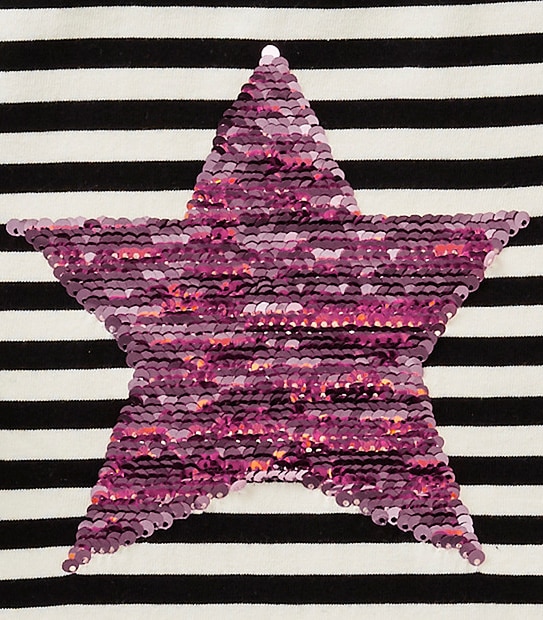 Long Sleeve Reversible Sequins Star Stripe T-Shirt 3 of 4