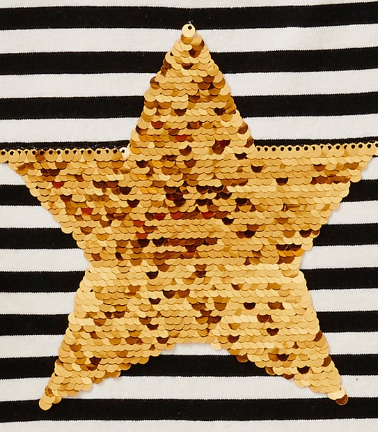 Long Sleeve Reversible Sequins Star Stripe T-Shirt 4 of 4