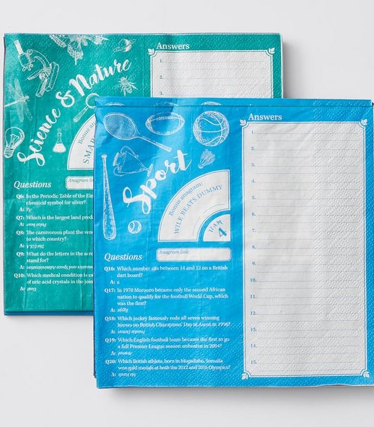 Trivia Game Napkins