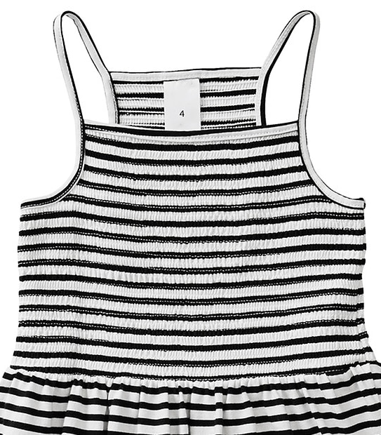Stripe Print Shirred Dress 3 of 3