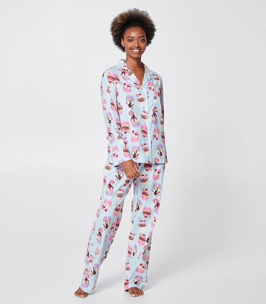 Cotton Poplin Pyjama Set - Cupcake
