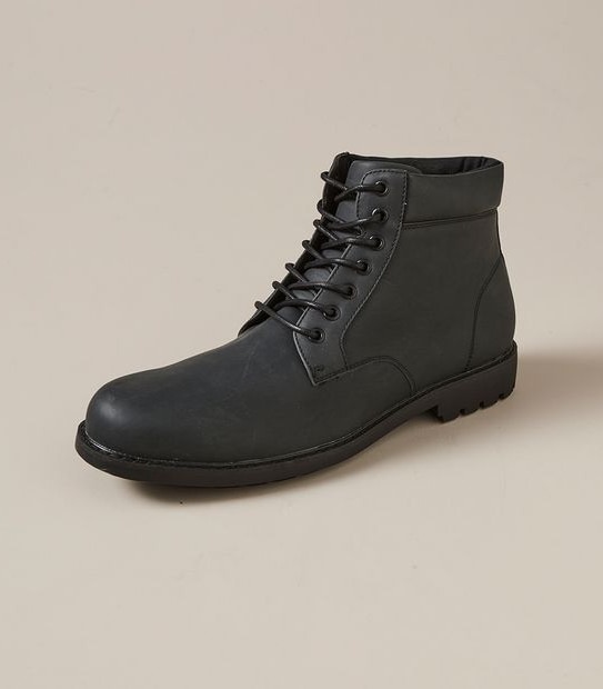 Mens Brian PU Lace-Up Boots