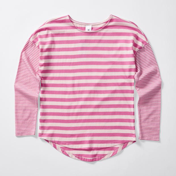 Long Sleeve Drop Shoulder Stripe T-Shirt Long Sleeve Drop Shoulder Stripe T-Shirt
