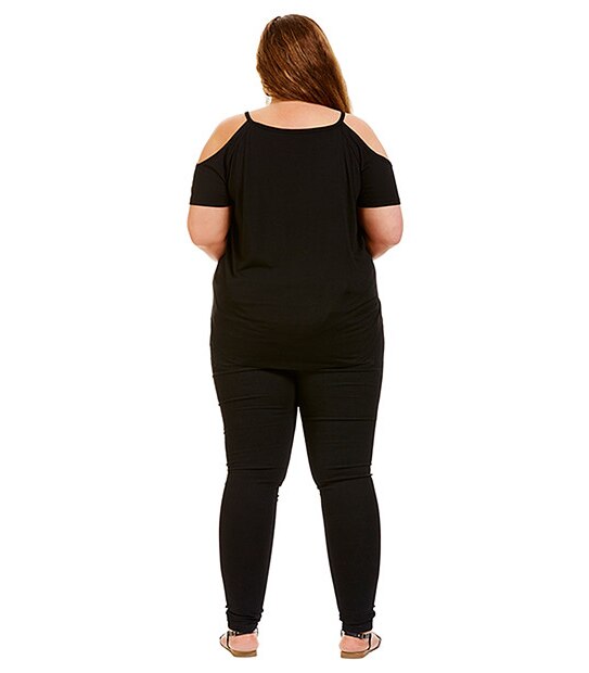 New Look Cold Shoulder Top - Black